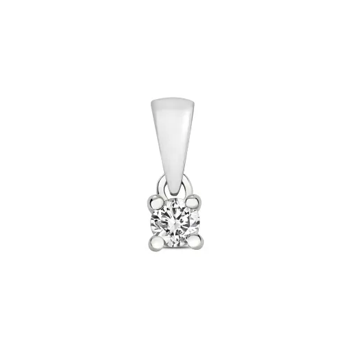 0.10ct Diamond Claw Pendant - 9ct White Gold